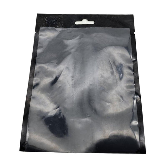 Metalised Heat-Seal Pouches - Silver Back Black Front With Clear Front Window - Pack (50 Units) - Bottles & Jars