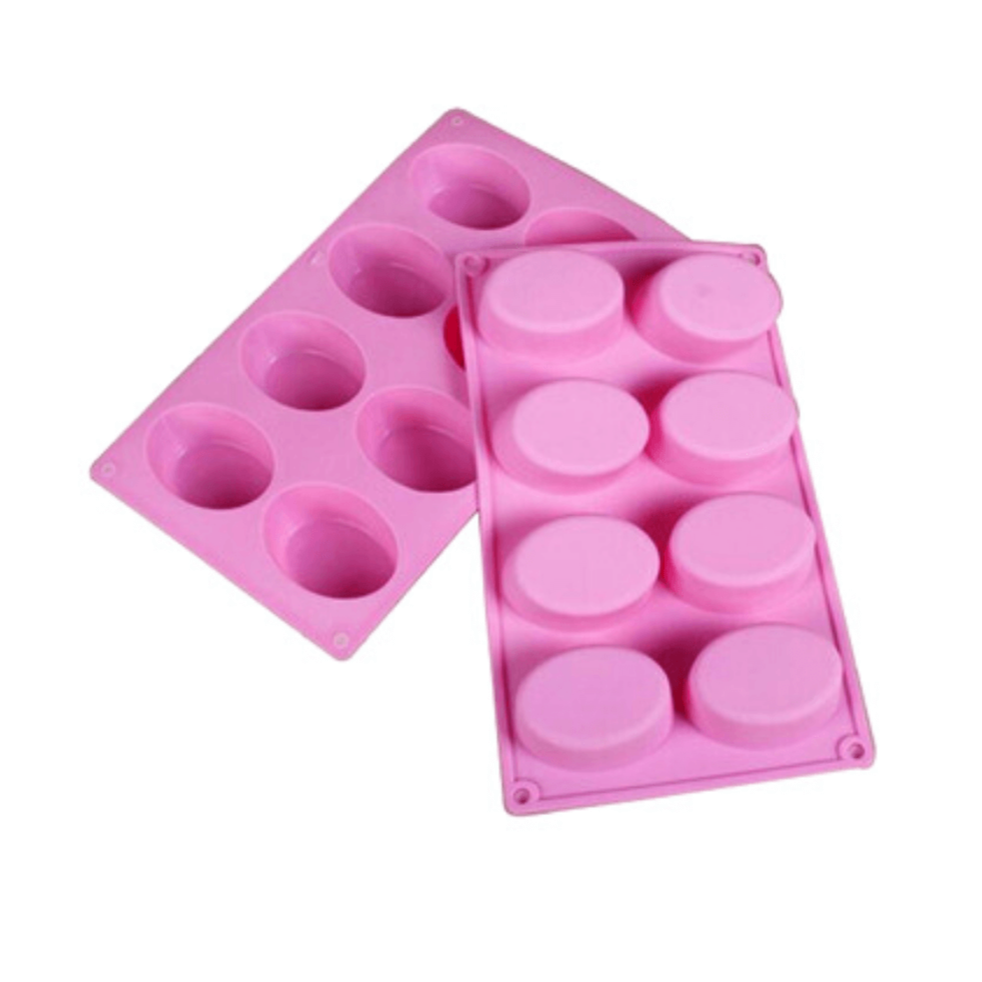 8 Cavity Silicone Soap Mold - Oval Design