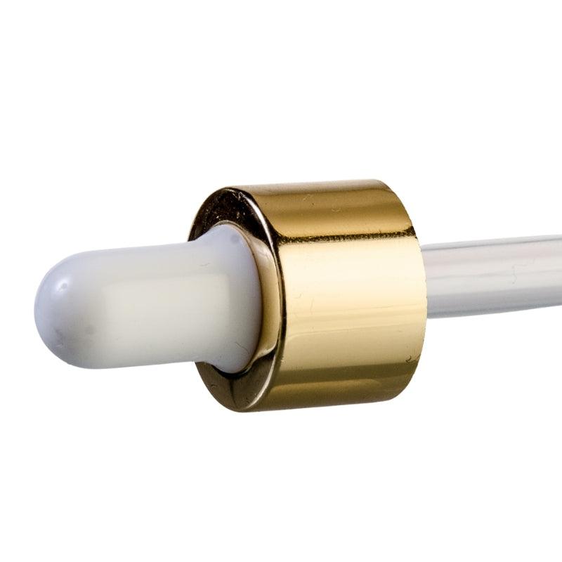 Pipette  - White & Gold Collar for Aromatherapy Bottle 100ml (18/110) - Single (1 Unit) - Bottles & Jars