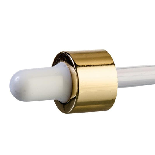 Pipette  - White & Gold Collar for Aromatherapy Bottle 20ml (18/69) - Single (1 Unit) - Bottles & Jars